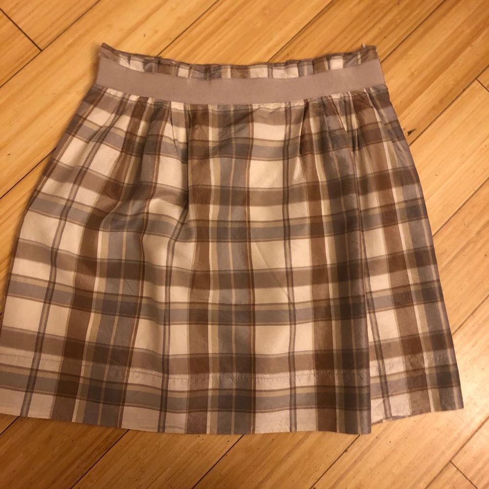 The Limited plaid silk skirt